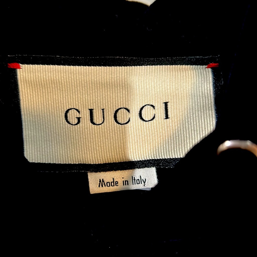 GUCCI Maison De L'Amour Graphic Print velvet Sweatshirt - Picture 2 of 9